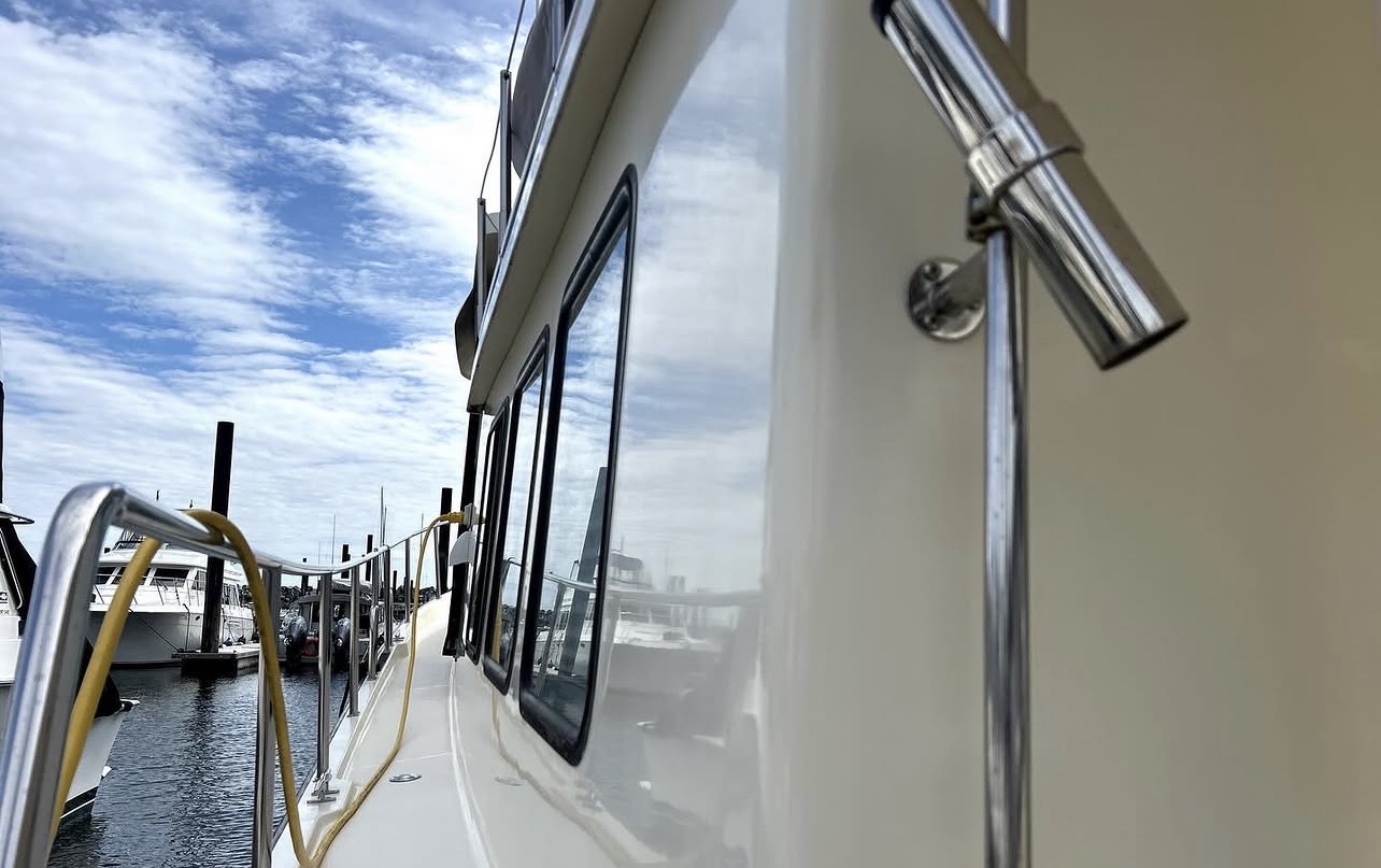 Nordic Tug Lucky Daze marine detailing Vancouver Island